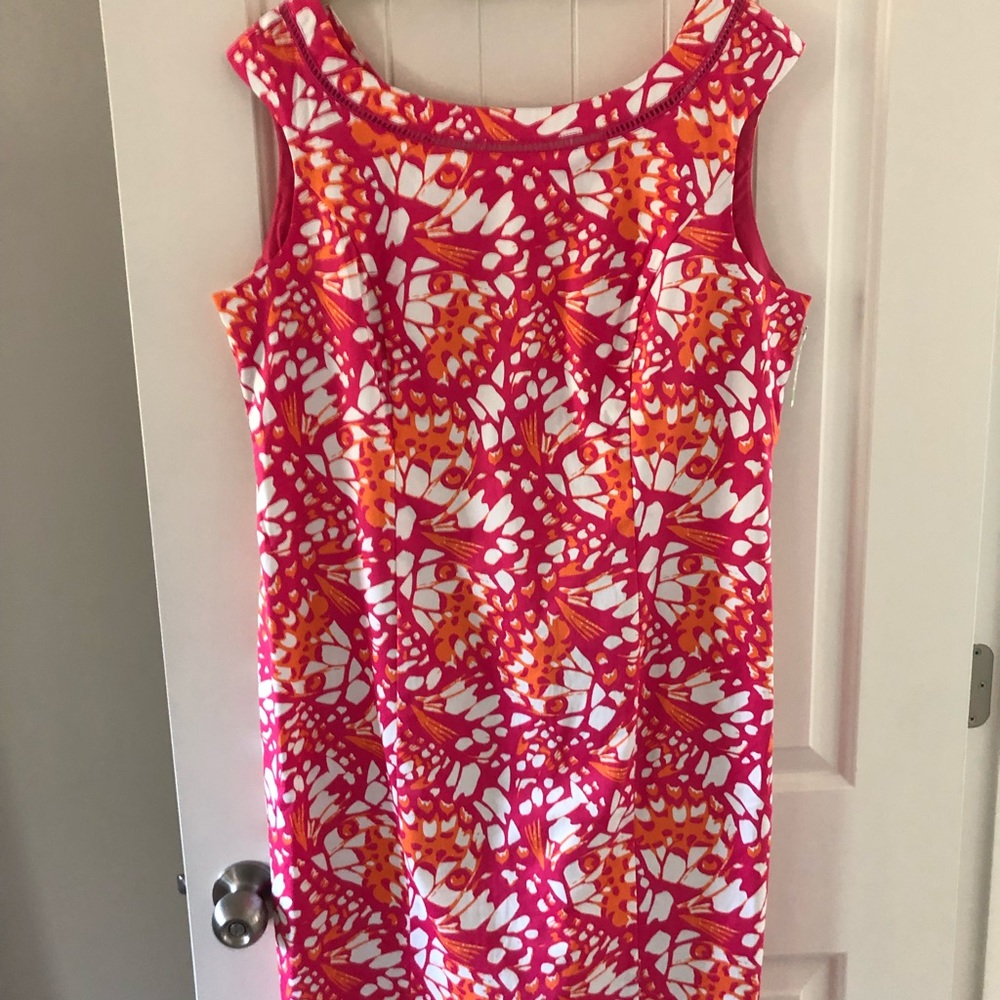 Hot pink & orange dress
